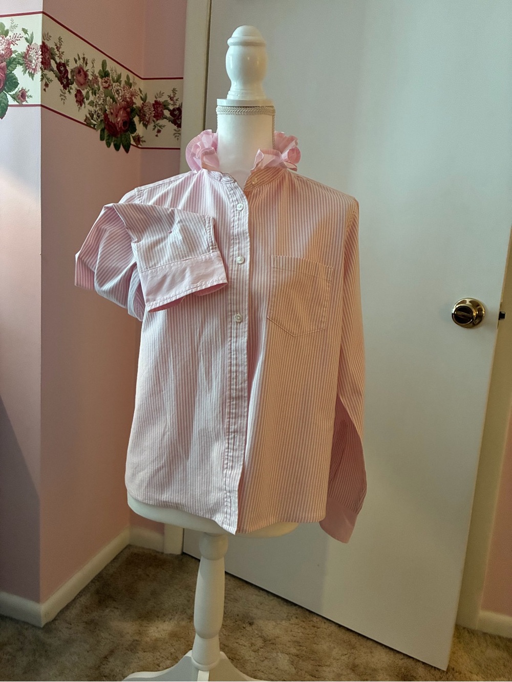 Embellished re-worked up-cycled shirt.